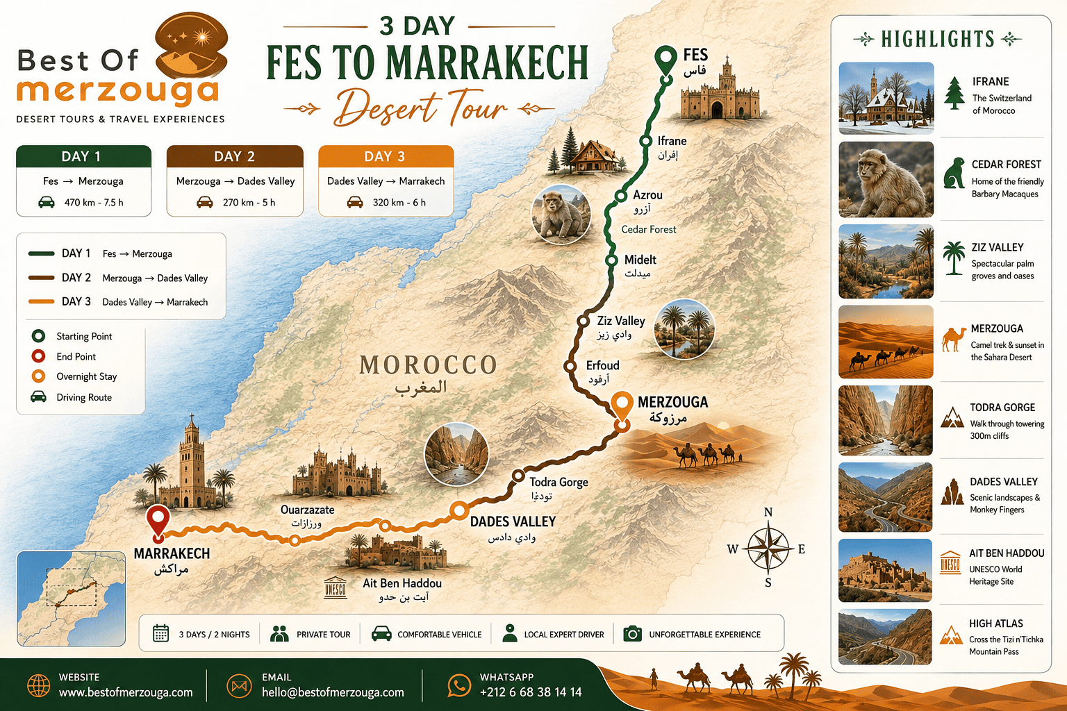 3-Day Fes to Marrakech Desert Tour